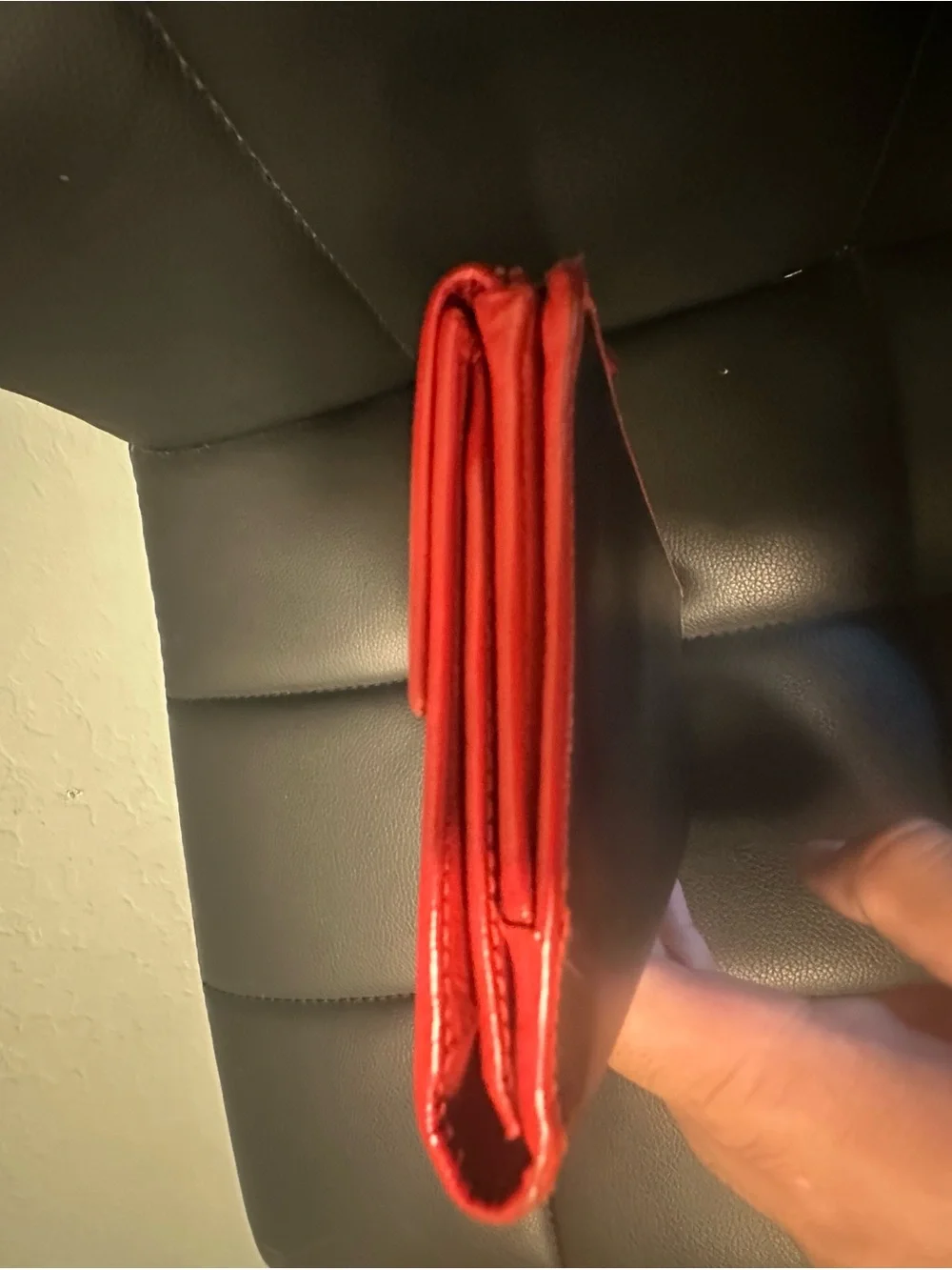 Gucci Green and Black Leather Clutch with Red Trim